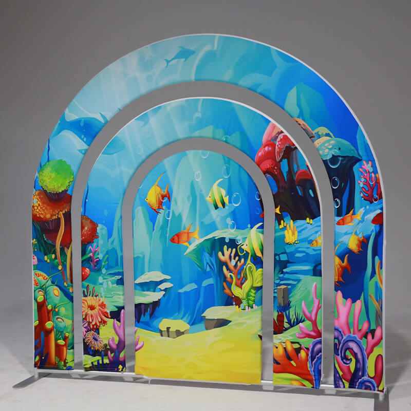 7x7ft Hollow Rainbow Arch Backdrop Party Decoration Props-ubackdrop