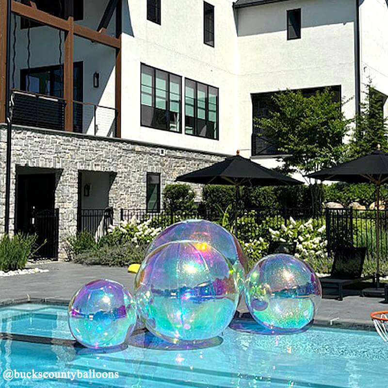 Rainbow Color Inflatable Mirror Ball Reusable Big Bubble Balloon-ubackdrop