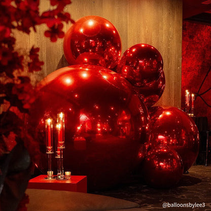Red Inflatable Mirror Ball Reusable Big Bubble Balloon-ubackdrop