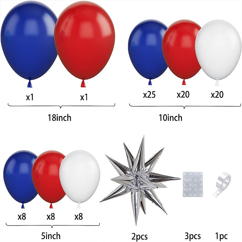Red Blue White Balloon Garland Balloons Kit for Party Decoration-ubackdrop