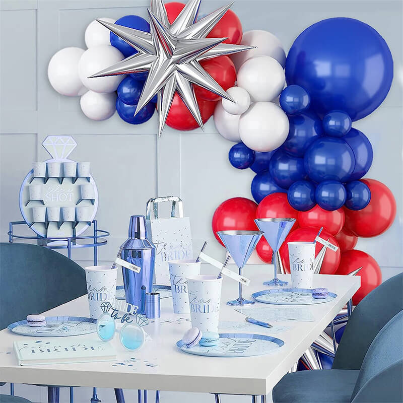 Red Blue White Balloon Garland Balloons Kit for Party Decoration-ubackdrop