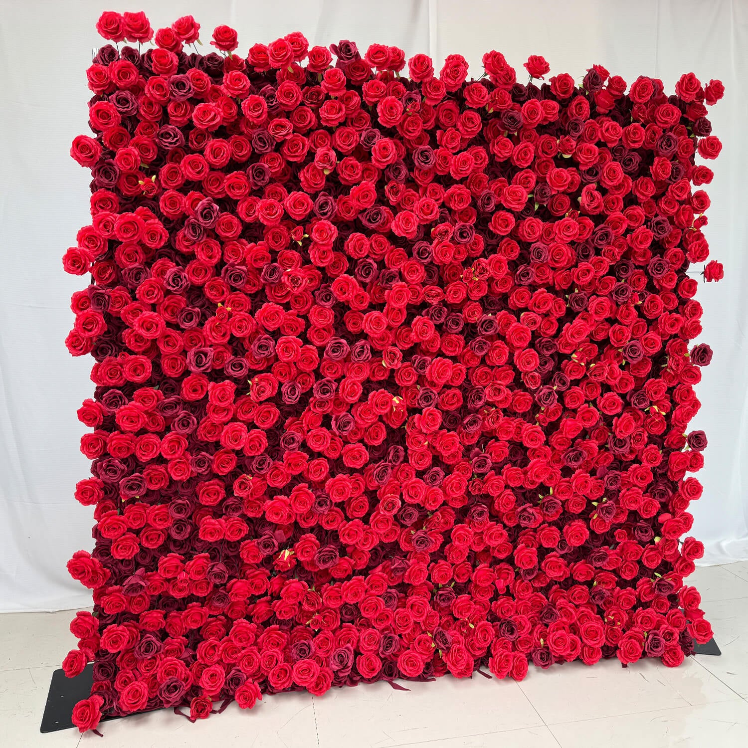 Red Roses Fabric Flower Wall For Wedding Arrangement – ubackdrop