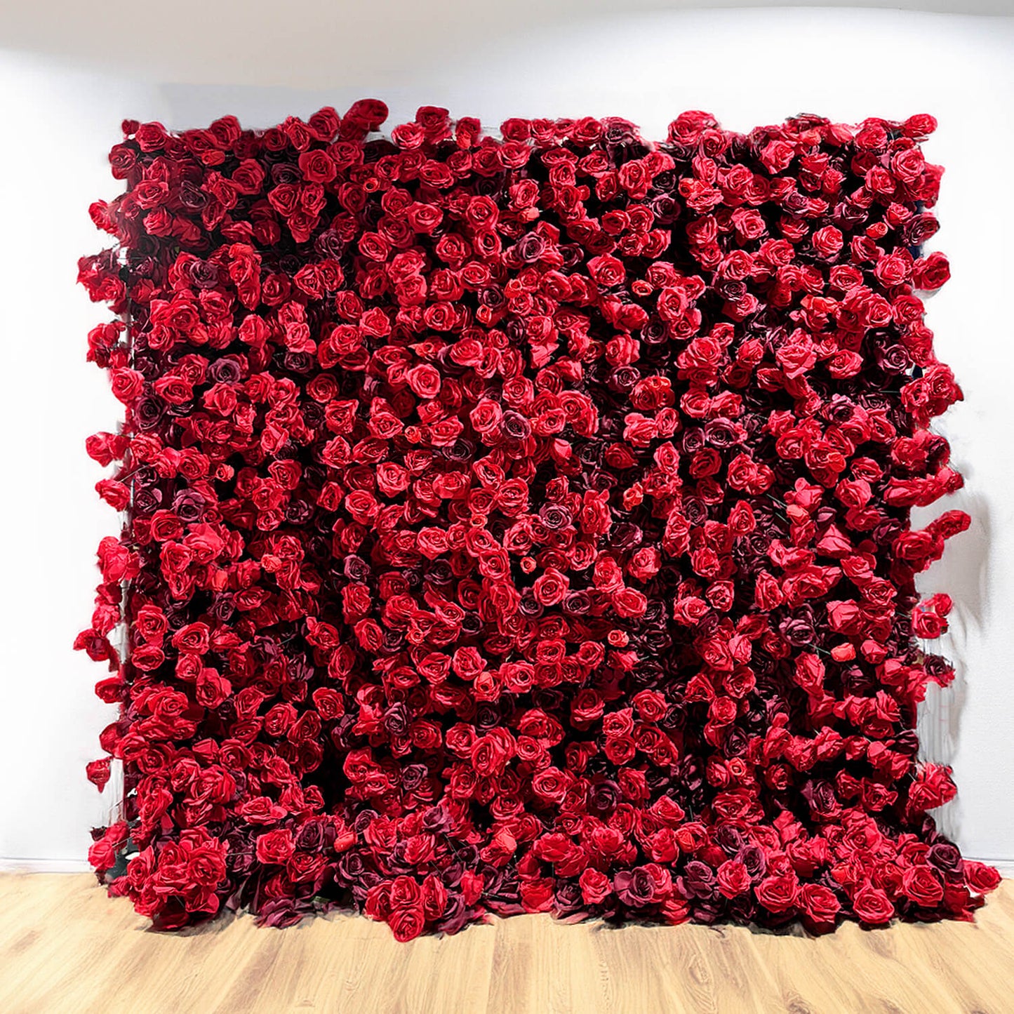 Red Roses Fabric Flower Wall For Wedding Arrangement-ubackdrop