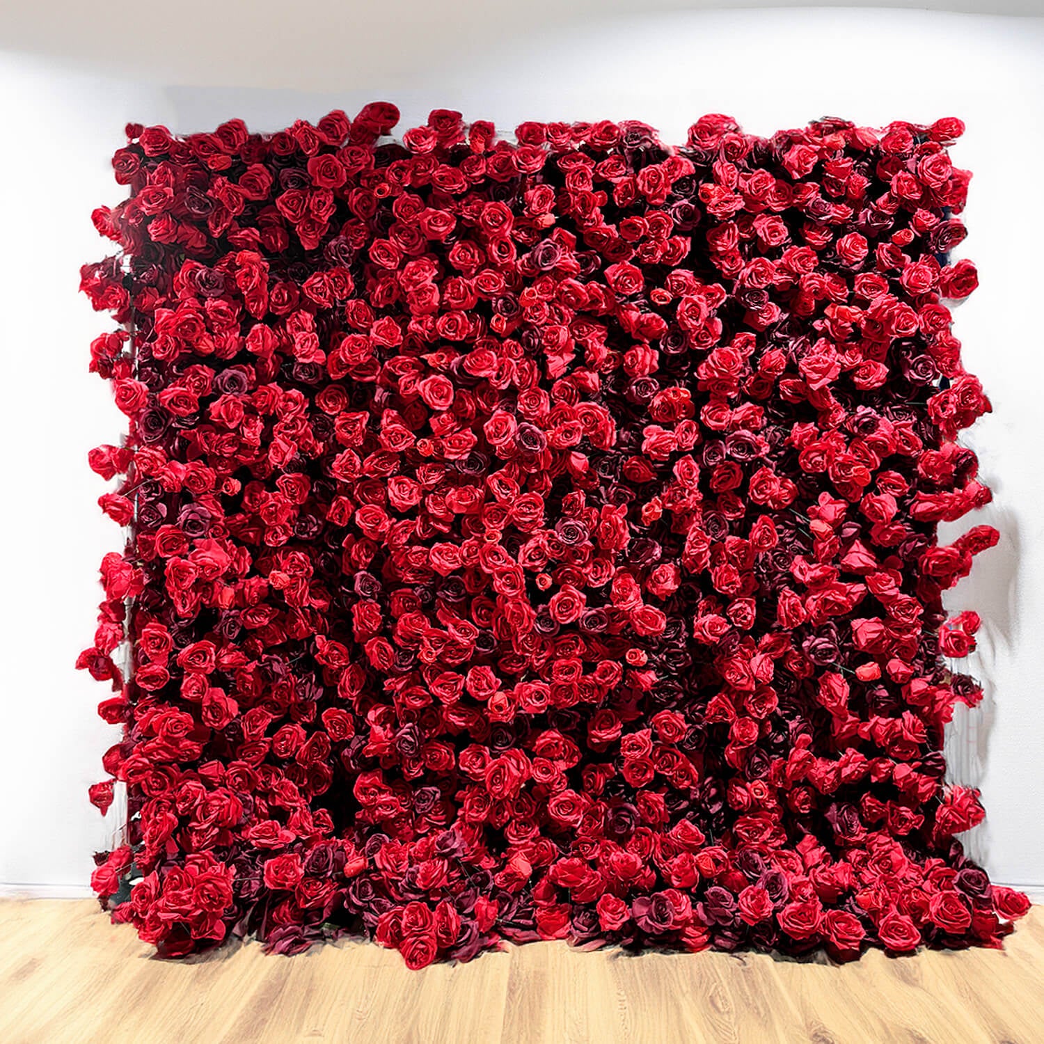 Red Roses Fabric Flower Wall For Wedding Arrangement-ubackdrop