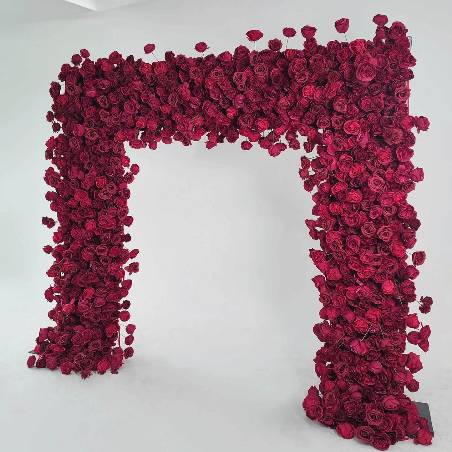 Red Roses Fabric Artificial Flower Wall Arch Wedding Party Decoration-ubackdrop
