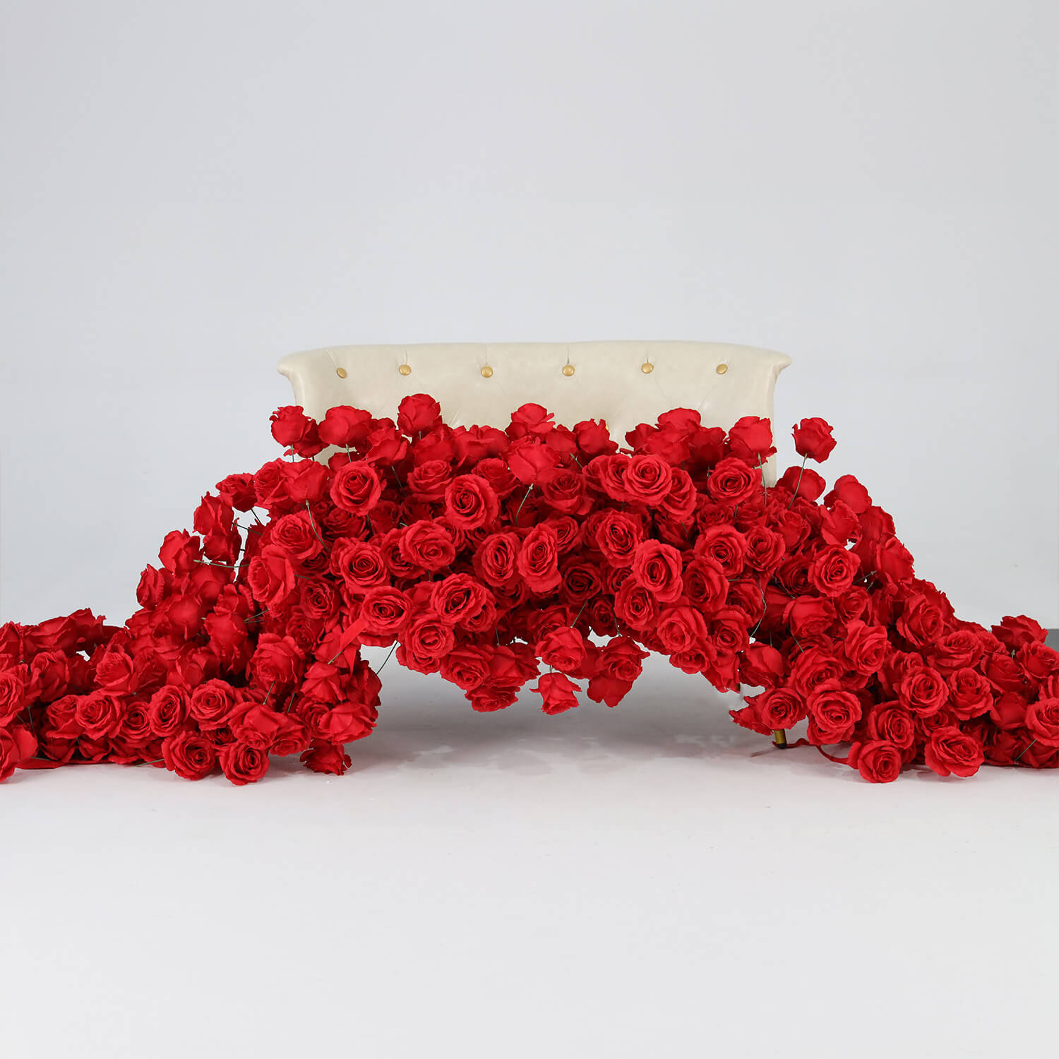 Red Rose Hanging Flower Row Wedding Backdrop Decor-ubackdrop