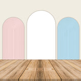 Ripple Arched Walls Backdrop Pink White Blue