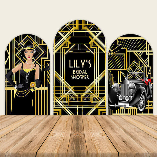 Roaring Gatsby Themed Bridal Shower Backdrop-ubackdrop