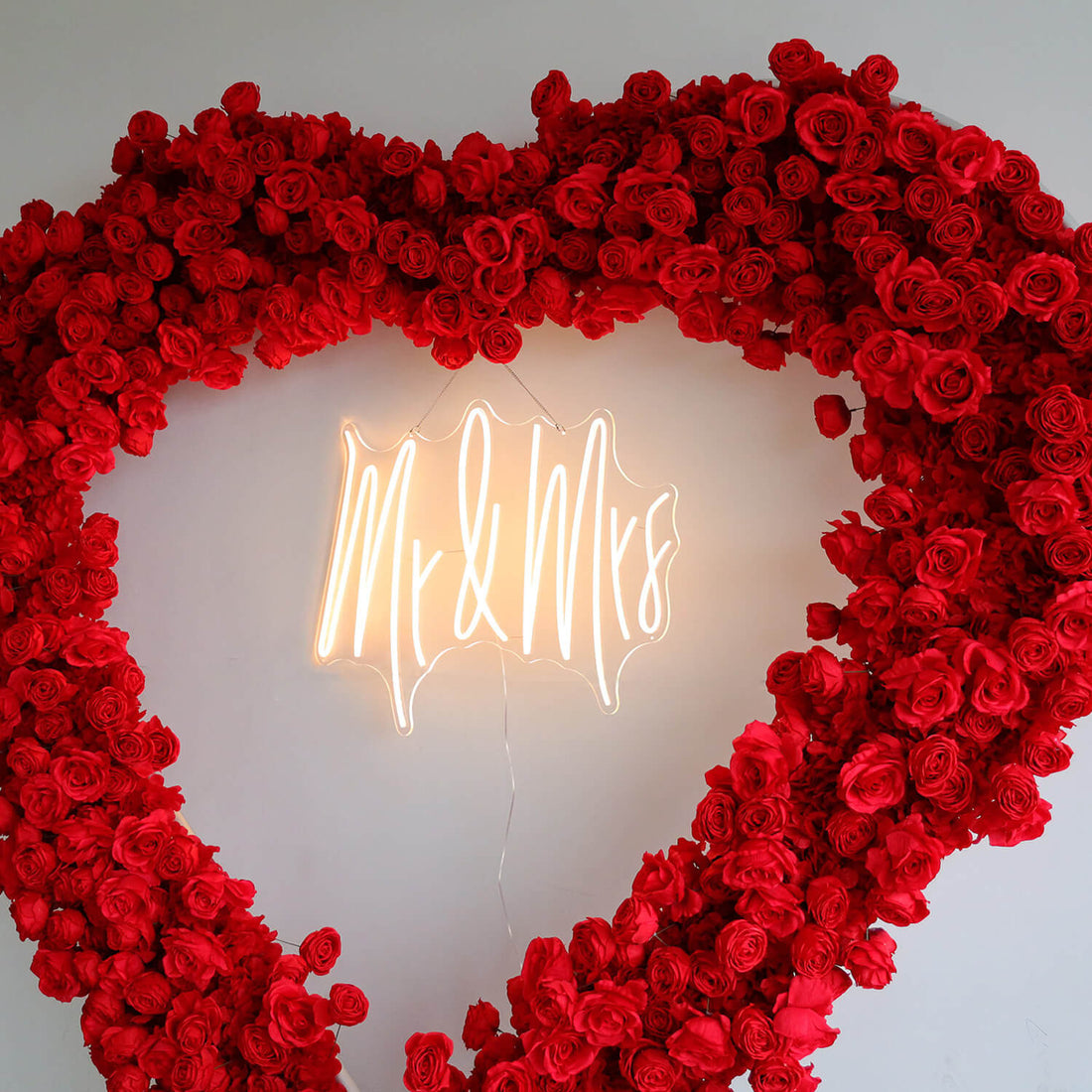 8ft Romantic Atmosphere Heart Shaped Red Rose Flower Wall Wedding Deco