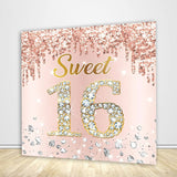 Rose Gold Pink 16th Birthday Party Backdrop