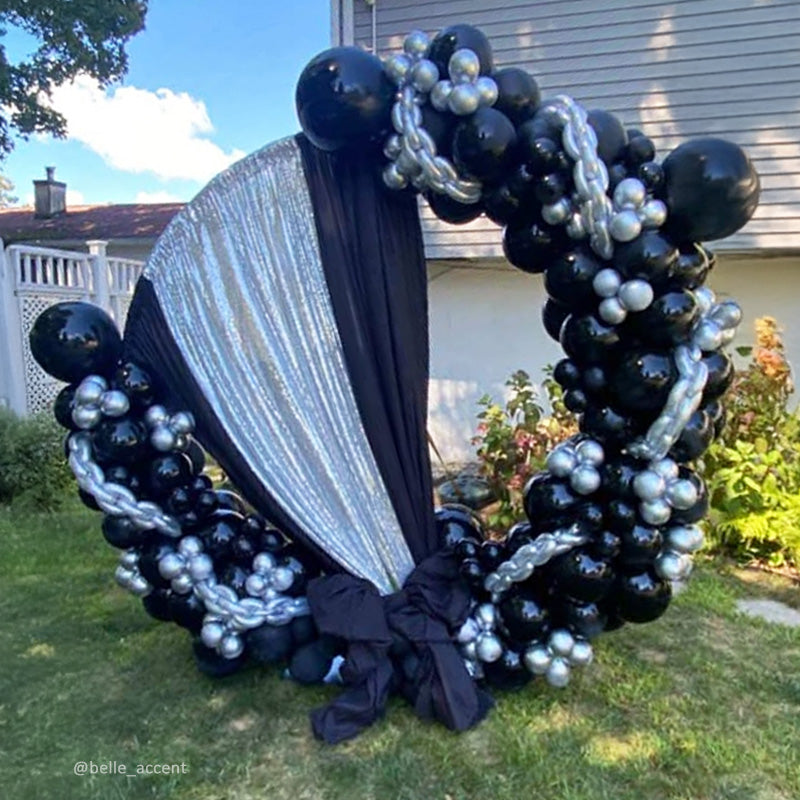 6.5 Ft Round Aluminum Wedding Arch Photo Booth Backdrop Stand-ubackdrop