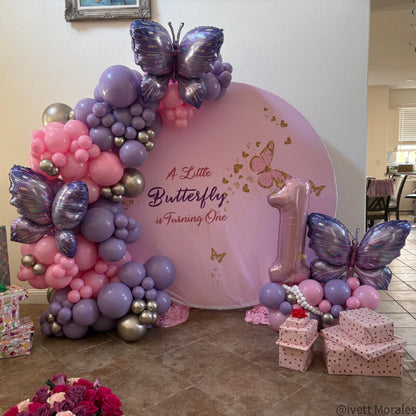 6.5 Ft Round Aluminum Wedding Arch Photo Booth Backdrop Stand-ubackdrop