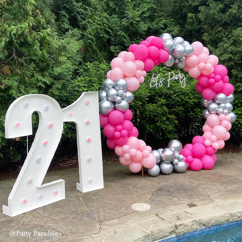 6.5 Ft Round Aluminum Wedding Arch Photo Booth Backdrop Stand-ubackdrop