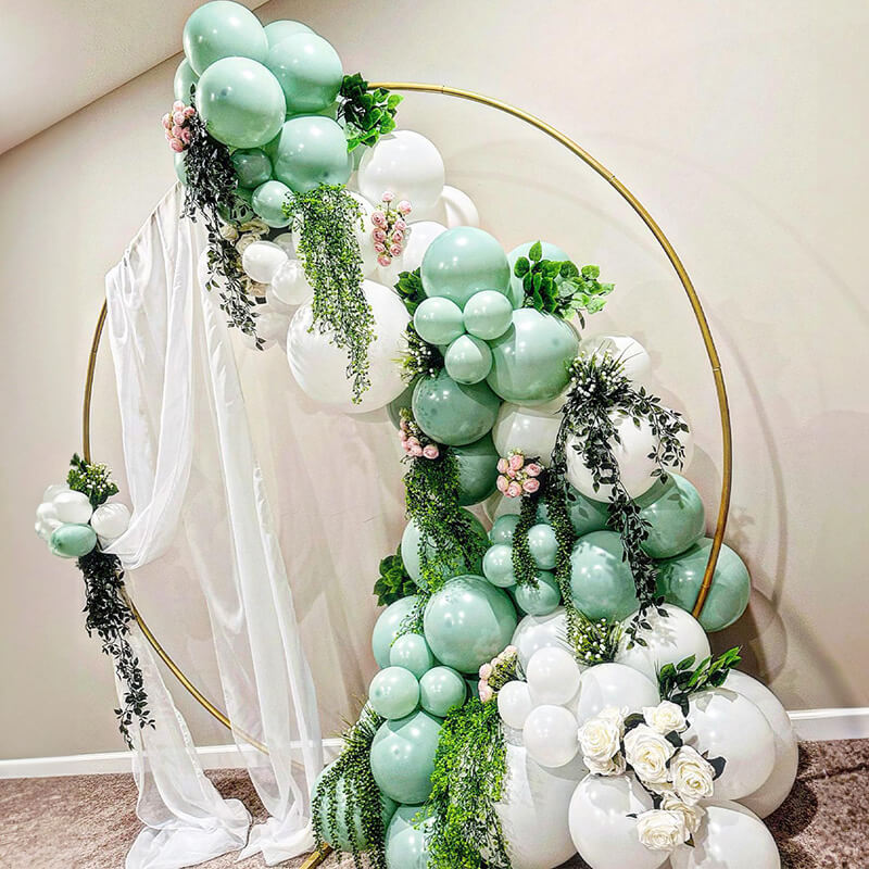 6.5 Ft Round Aluminum Wedding Arch Photo Booth Backdrop Stand-ubackdrop