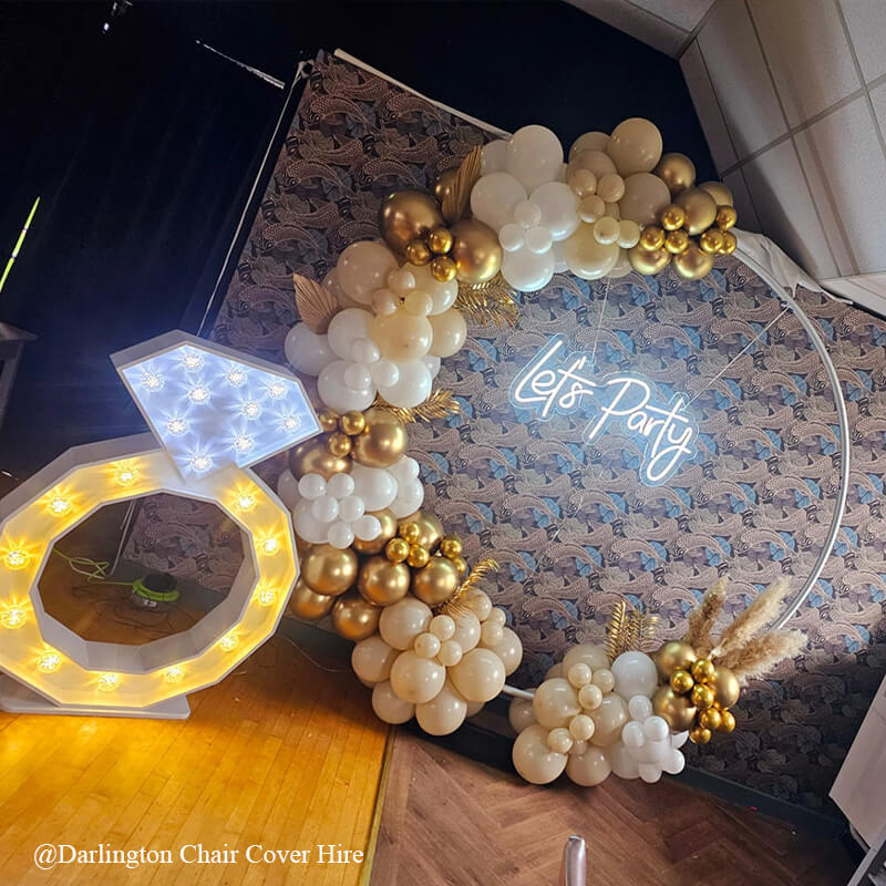6.5 Ft Round Aluminum Wedding Arch Photo Booth Backdrop Stand-ubackdrop