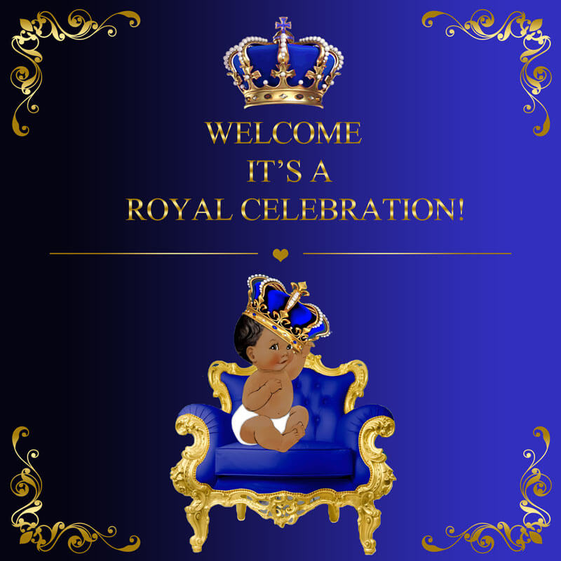 Royal Prince Blue Themed Baby Shower Party Decoration-ubackdrop