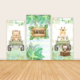 Safari Cartoon Animals Theme Birthday Party Backdrop