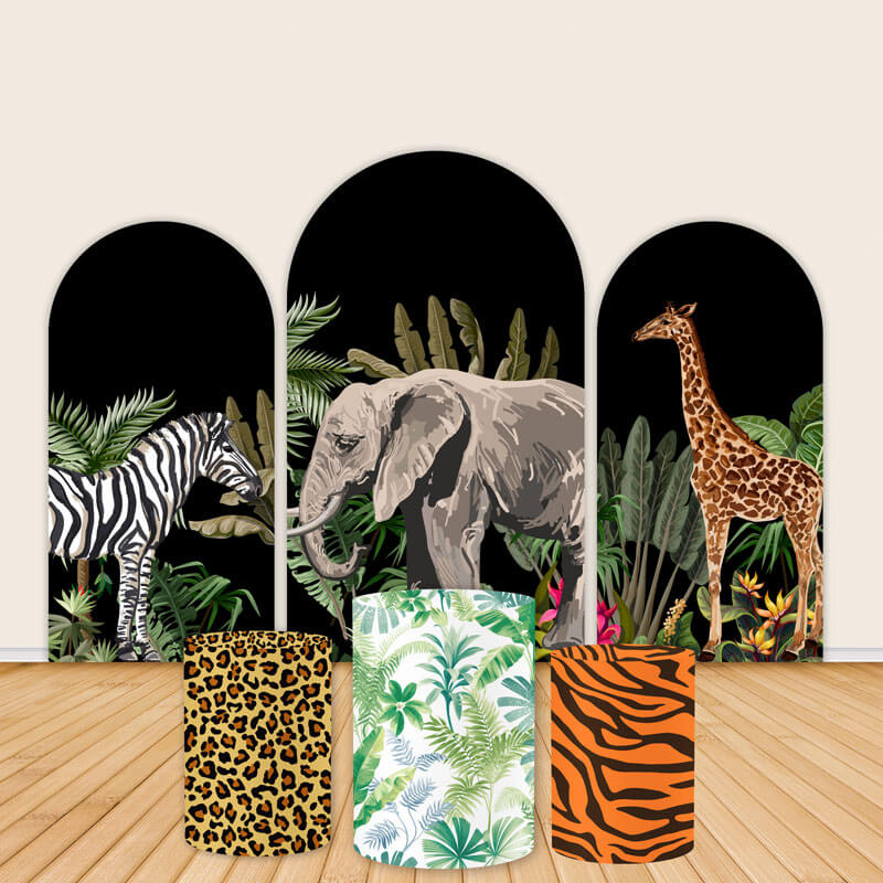 Safari Jungle Theme Birthday Chiara Arch Backdrop Covers-ubackdrop