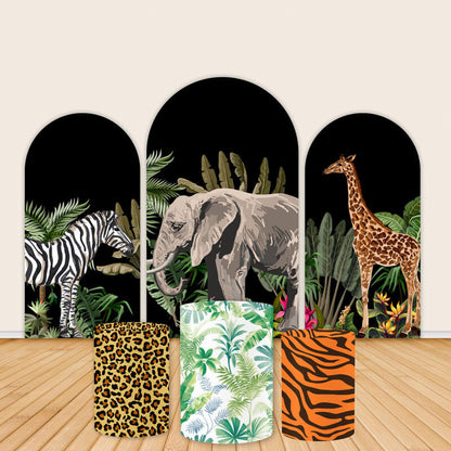 Safari Jungle Theme Birthday Chiara Arch Backdrop Covers-ubackdrop