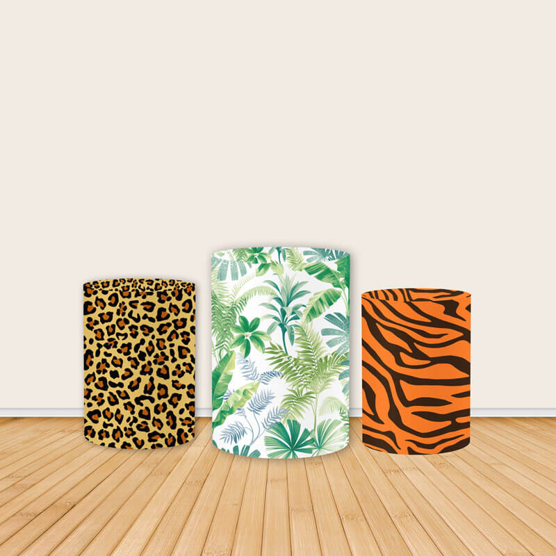 Safari Jungle Theme Fabric Pedestal Covers-ubackdrop