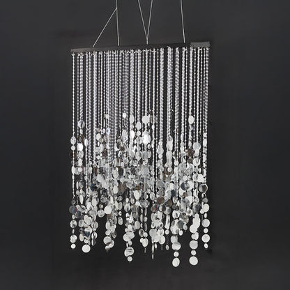 2.6x1ft Metal Stand With Silver Sequin Curtain Backdrop Shimmer Wall Decoration