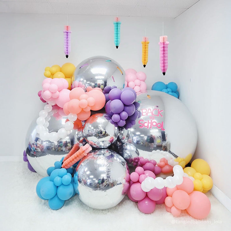 Silver Inflatable Mirror Ball Reusable Big Bubble Balloon-ubackdrop
