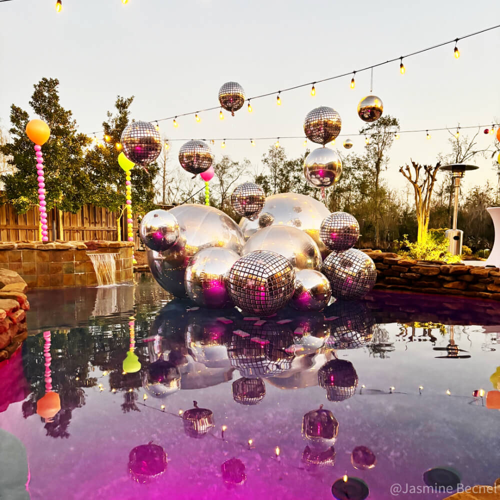 Silver Inflatable Mirror Ball Reusable Big Bubble Balloon-ubackdrop