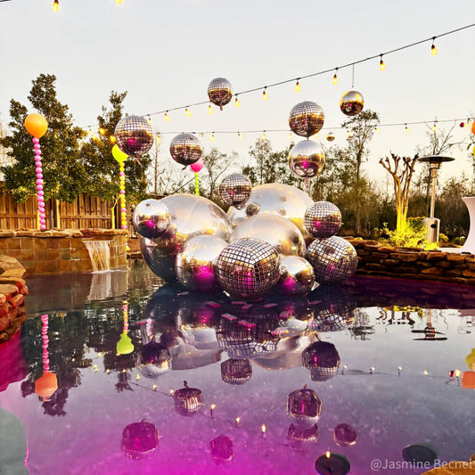 Silver Inflatable Mirror Ball Reusable Big Bubble Balloon