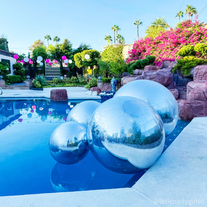 Silver Inflatable Mirror Ball Reusable Big Bubble Balloon-ubackdrop