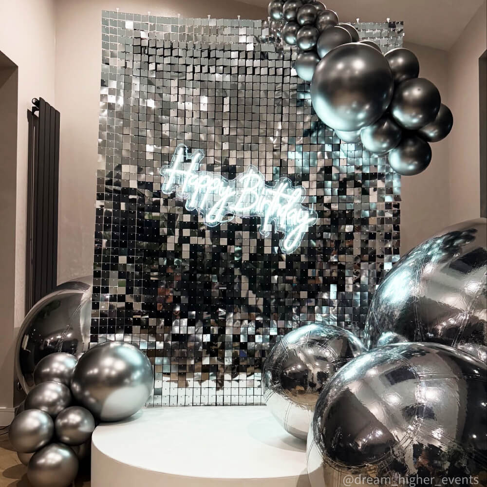 Silver Inflatable Mirror Ball Reusable Big Bubble Balloon-ubackdrop