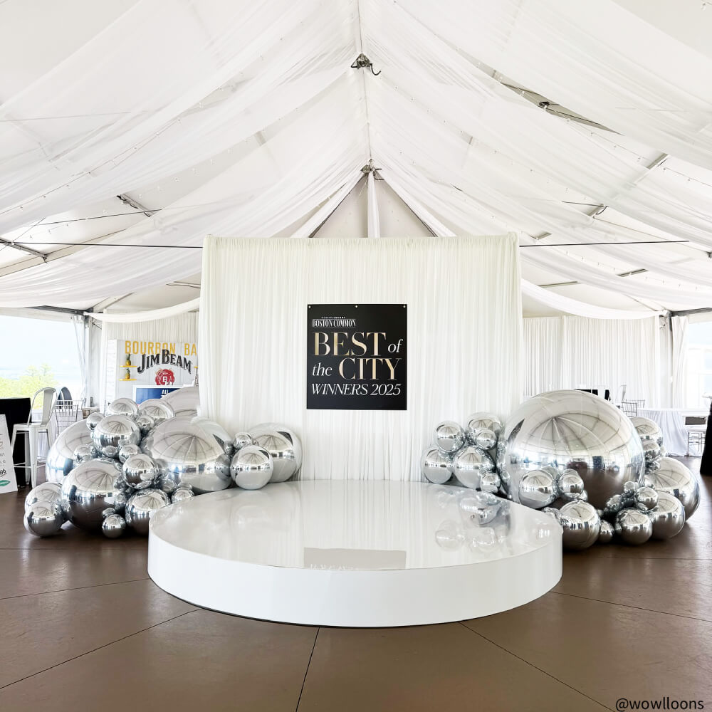 Silver Inflatable Mirror Ball Reusable Big Bubble Balloon-ubackdrop