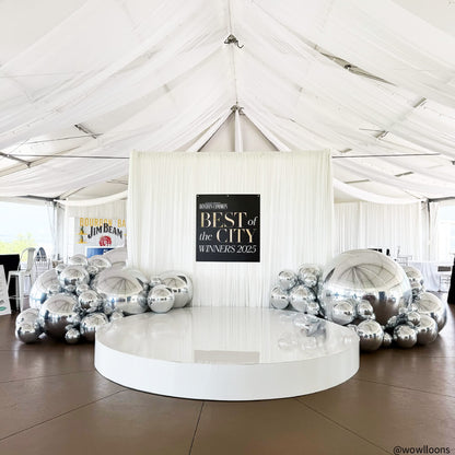 Silver Inflatable Mirror Ball Reusable Big Bubble Balloon-ubackdrop
