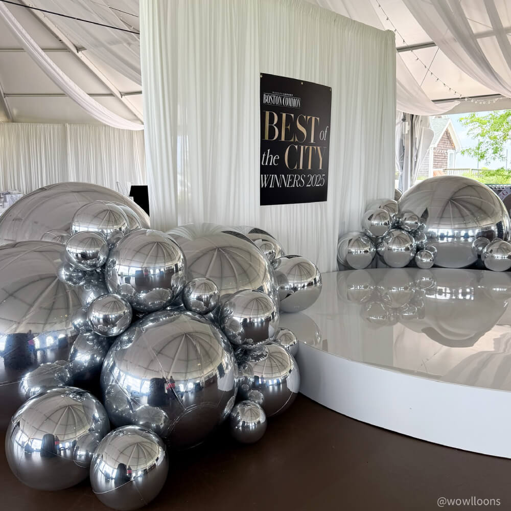 Silver Inflatable Mirror Ball Reusable Big Bubble Balloon-ubackdrop