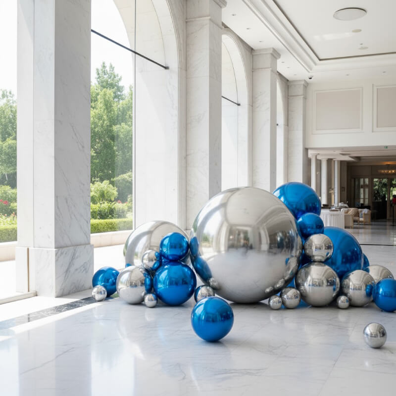 Silver Inflatable Mirror Ball Reusable Big Bubble Balloon-ubackdrop
