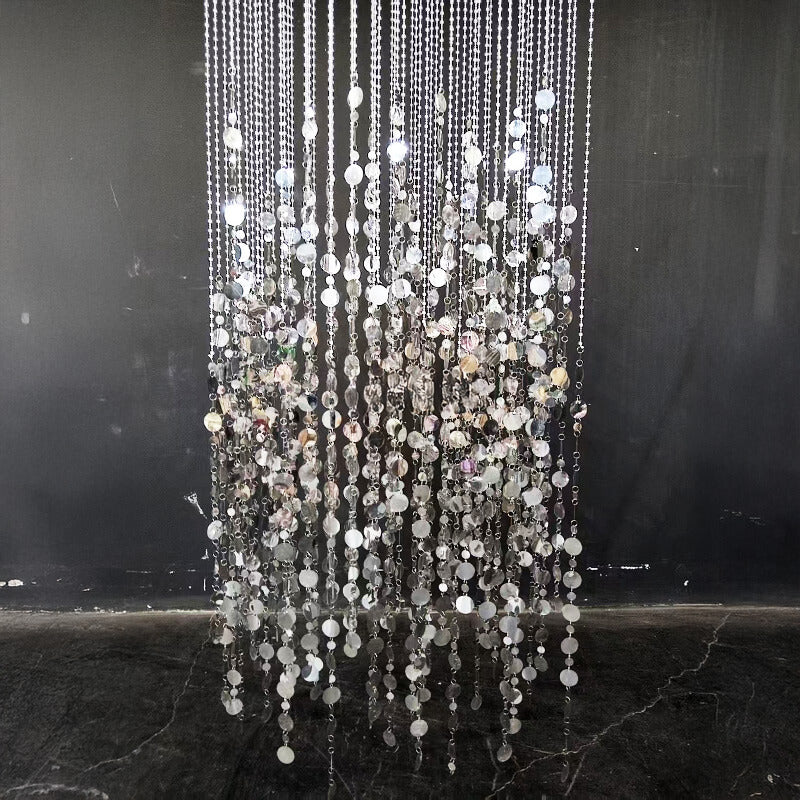 2.6x1ft Sequin Backdrop Curtain with Metal Stand Shimmer Wall Decoration-ubackdrop