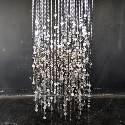 2.6x1ft Sequin Backdrop Curtain with Metal Stand Shimmer Wall Decoration-ubackdrop