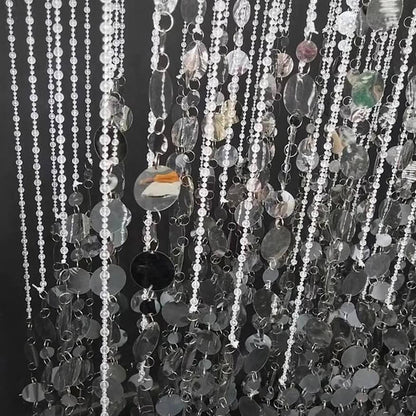 2.6x1ft Sequin Backdrop Curtain with Metal Stand Shimmer Wall Decoration-ubackdrop