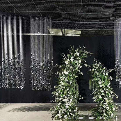 2.6x1ft Sequin Backdrop Curtain with Metal Stand Shimmer Wall Decoration-ubackdrop