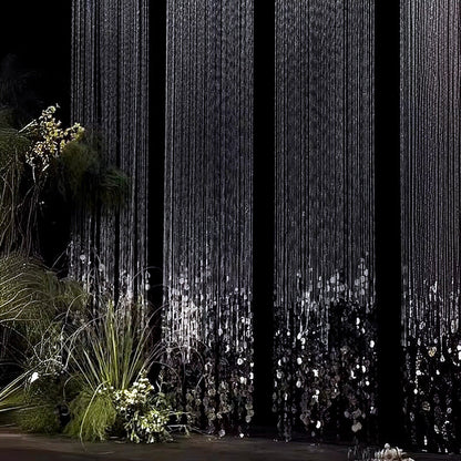 2.6x1ft Sequin Backdrop Curtain with Metal Stand Shimmer Wall Decoration-ubackdrop