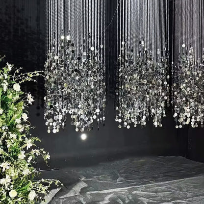 2.6x1ft Sequin Backdrop Curtain with Metal Stand Shimmer Wall Decoration-ubackdrop