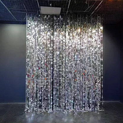 2.6x1ft Sequin Backdrop Curtain with Metal Stand Shimmer Wall Decoration-ubackdrop