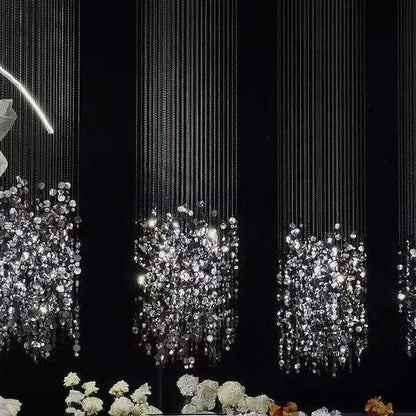 2.6x1ft Sequin Backdrop Curtain with Metal Stand Shimmer Wall Decoration-ubackdrop
