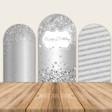 Silver Luxury Arch Wall Backdrop for Birthday Party