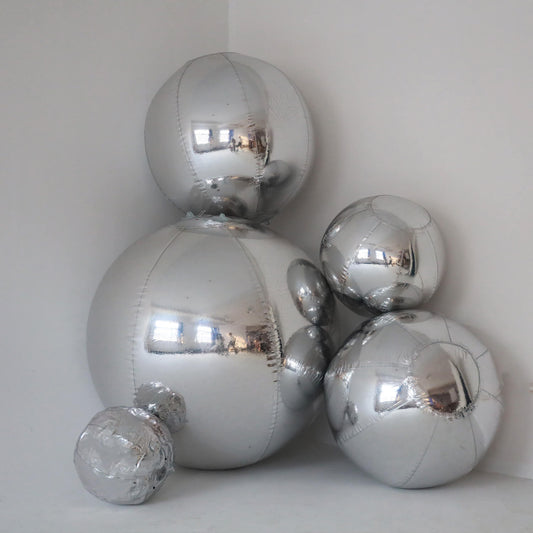 Sliver Inflatable Mirror Ball Reusable Big Bubble Balloon-ubackdrop