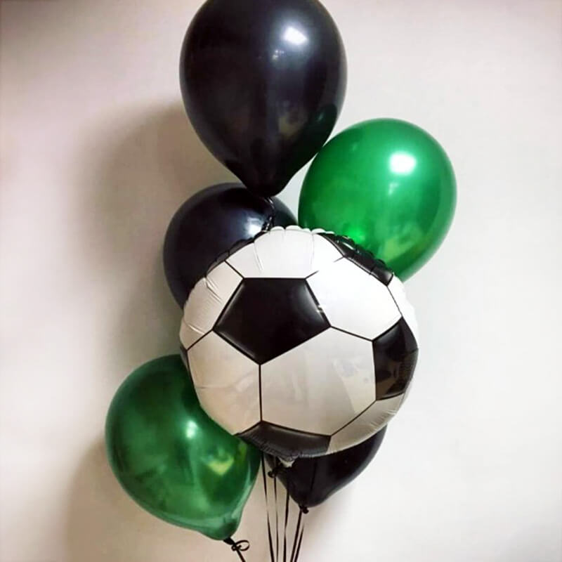 Soccer Themed Party Black Green White Balloon Kit Boys Birthday Party Decor-ubackdrop