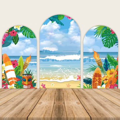 Summer Tropical Flower Photography Chiara Arched Wall-ubackdrop