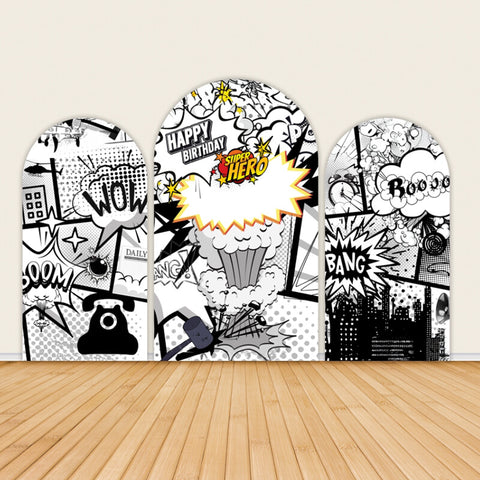 Aoihrraan 3x2,5m Super City Superheroes Backdrop City