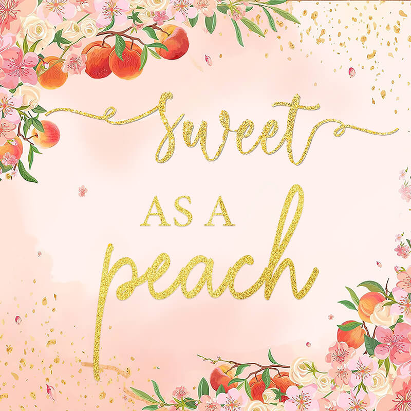Sweet As A Peach Themed Birthday Party Decoration Backdrops-ubackdrop