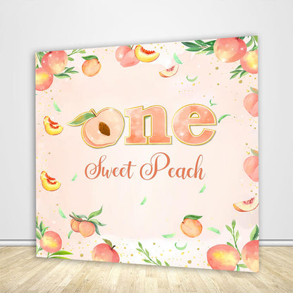 Sweet One Peach Themed Girls Birthday Party Decoration Backdrops-ubackdrop