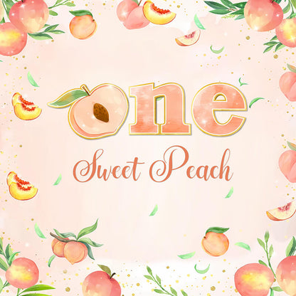 Sweet One Peach Themed Girls Birthday Party Decoration Backdrops-ubackdrop